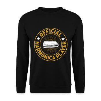 Official Harmonica Player Harmonica Music Harmonic - Unisex Pullover - Schwarz - Vorne - Alina (178cm) & Michal (187cm)
