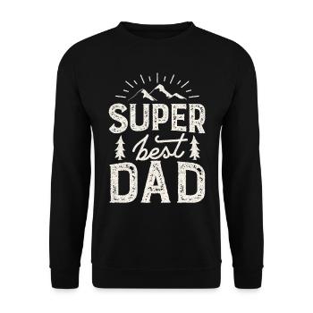 Super-best-papa, drôle de dicton vintage de la fête des pères - Sweat-shirt Unisexe - noir - Devant - Alina (178cm) & Michal (187cm)