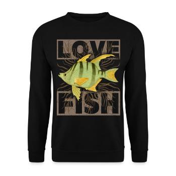 Love Fish Saying Vintage Fish, Fish Illustration - Unisex Sweatshirt - black - Front - Alina (178cm) & Michal (187cm)