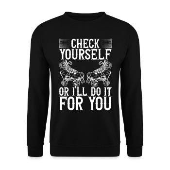 Roller derby - Sweat-shirt Unisexe - noir - Devant - Alina (178cm) & Michal (187cm)