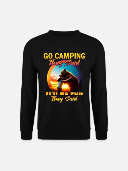 Umarmender Bär im Sonnenuntergang - Unisex Pullover - Schwarz
