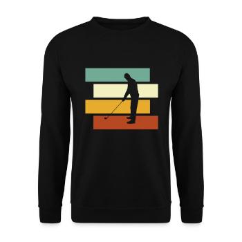 Golf Retro - Unisex Pullover - Schwarz - Vorne - Alina (178cm) & Michal (187cm)