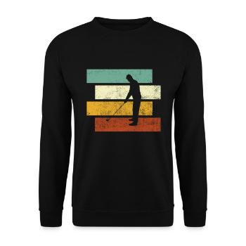 Golf Retro - Unisex Pullover - Schwarz - Vorne - Alina (178cm) & Michal (187cm)