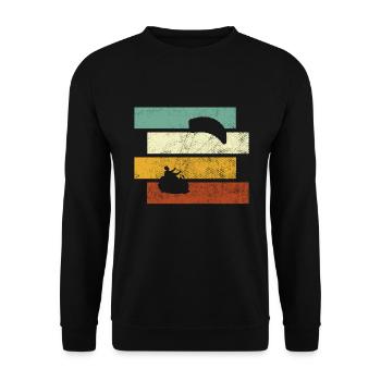 Kite Surfing Retro - Unisex Pullover - Schwarz - Vorne - Alina (178cm) & Michal (187cm)