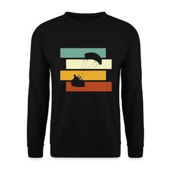 Kite Surfing Retro - Unisex Pullover - Schwarz - Vorne - Alina (178cm) & Michal (187cm)