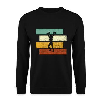 Fitness Girl Retro - Unisex Sweatshirt - black - Front - Alina (178cm) & Michal (187cm)