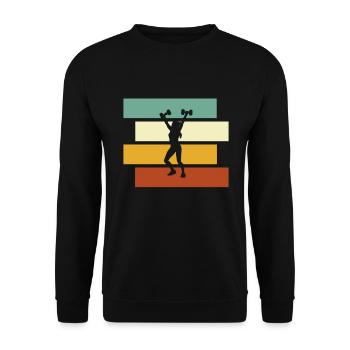 Fitness Girl Retro - Unisex Sweatshirt - black - Front - Alina (178cm) & Michal (187cm)
