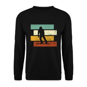 Snowboarding Retro - Unisex Pullover - Schwarz - Vorne - Alina (178cm) & Michal (187cm)