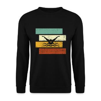 Natation Rétro - Sweat-shirt Unisexe - noir - Devant - Alina (178cm) & Michal (187cm)