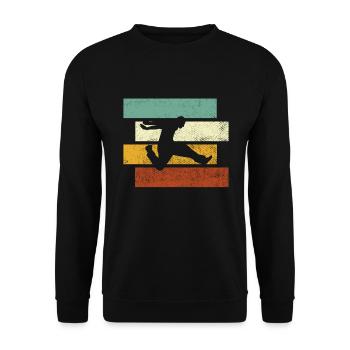 Parkour Retro - Unisex Pullover - Schwarz - Vorne - Alina (178cm) & Michal (187cm)