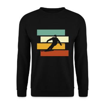 Ski Rétro - Sweat-shirt Unisexe - noir - Devant - Alina (178cm) & Michal (187cm)