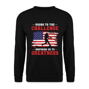 USA Independence American Flag Freedom Sports - Unisex Sweatshirt - black - Front - Alina (178cm) & Michal (187cm)