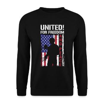 USA Independence Military Heroes Soldier Freedom - Unisex Sweatshirt - black - Front - Alina (178cm) & Michal (187cm)