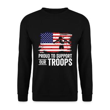 USA Independence Military Heroes Soldier Freedom - Unisex Sweatshirt - black - Front - Alina (178cm) & Michal (187cm)