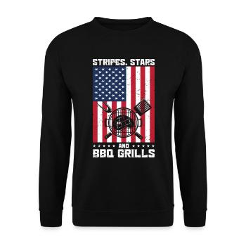Barbecue de l’indépendance des États-Unis Drapeau américain - Sweat-shirt Unisexe - noir - Devant - Alina (178cm) & Michal (187cm)