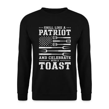 Barbecue de l’indépendance des États-Unis Drapeau américain - Sweat-shirt Unisexe - noir - Devant - Alina (178cm) & Michal (187cm)