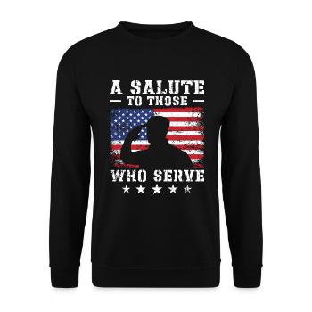 USA Independence Military Heroes Soldier Freedom - Unisex Sweatshirt - black - Front - Alina (178cm) & Michal (187cm)