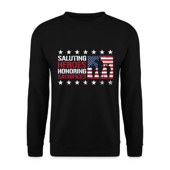 USA Independence Military Heroes Soldier Freedom - Unisex Sweatshirt - black - Front - Alina (178cm) & Michal (187cm)