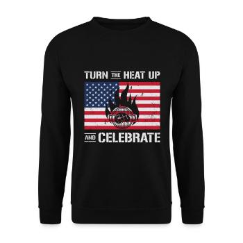 Barbecue de l’indépendance des États-Unis Drapeau américain - Sweat-shirt Unisexe - noir - Devant - Alina (178cm) & Michal (187cm)