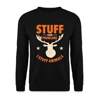 Taxidermiste Remplissage d’assemblage de taxidermie - Sweat-shirt Unisexe - noir - Devant - Alina (178cm) & Michal (187cm)