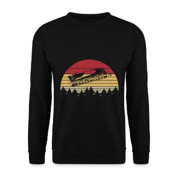 Retro With A Harmonica Harmonica Player Musician H - Unisex Pullover - Schwarz - Vorne - Alina (178cm) & Michal (187cm)