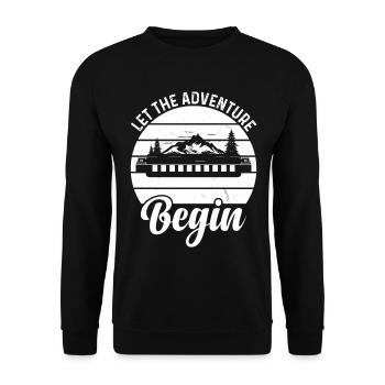 Let The Adventure Begin Harmonica Lover Harmonica - Unisex Pullover - Schwarz - Vorne - Alina (178cm) & Michal (187cm)