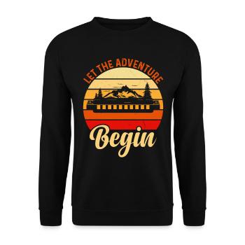 Let The Adventure Begin Harmonica Musician Harmoni - Unisex Pullover - Schwarz - Vorne - Alina (178cm) & Michal (187cm)