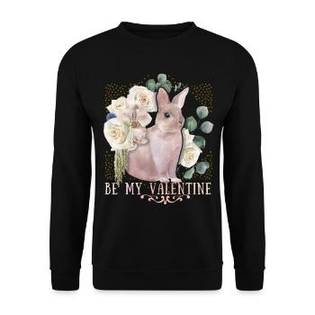 Bunny Rabbit, Bunny Valentine's Day, Love Saying - Unisex Sweatshirt - black - Front - Alina (178cm) & Michal (187cm)
