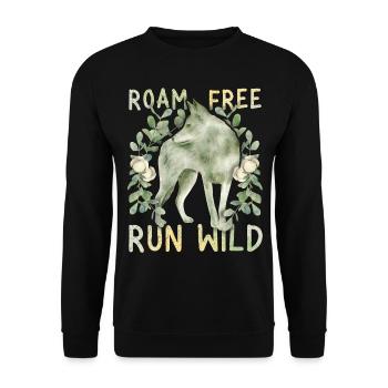 Grauer-Wolf Canis Lupus Positive-Movitation Spruch - Unisex Pullover - Schwarz - Vorne - Alina (178cm) & Michal (187cm)