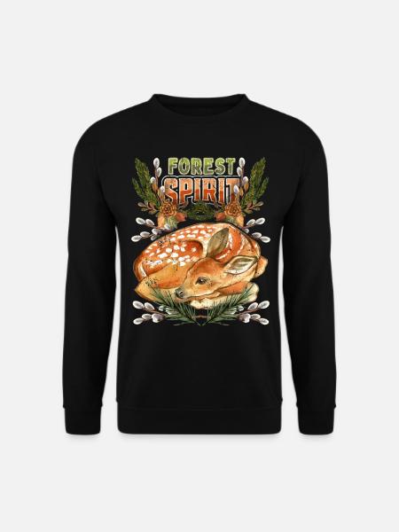 Kleines Reh, Rehkitz im Wald, Spruch - Unisex Pullover - Schwarz