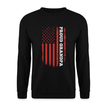 Fathers Day Ideas USA Flag Grand-père - Fier grand-père - Sweat-shirt Unisexe - noir - Devant - Alina (178cm) & Michal (187cm)