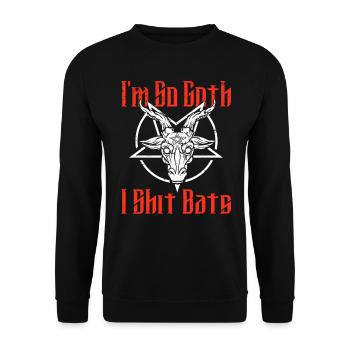 Satan Beelzebub Teufel Gothic Pentagram Mystisch - Unisex Pullover - Schwarz - Vorne - Alina (178cm) & Michal (187cm)