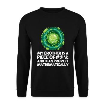 Ich hasse meinen Bruder Spruch mit Cartoon Portal - Unisex Pullover - Schwarz - Vorne - Alina (178cm) & Michal (187cm)