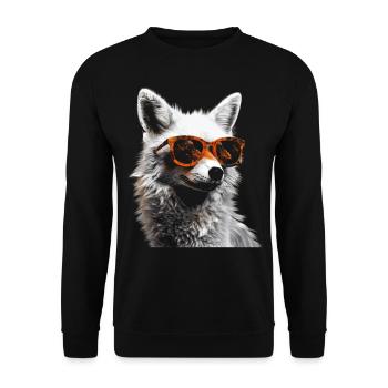 Fuchs Tierliebhaber Geschenk Wildtier Tier Motiv - Unisex Pullover - Schwarz - Vorne - Alina (178cm) & Michal (187cm)