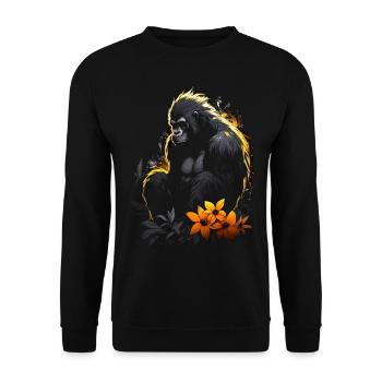 Gorilla Animal Monkey Zoo Animal Motif Animal Lover - Unisex Sweatshirt - black - Front - Alina (178cm) & Michal (187cm)