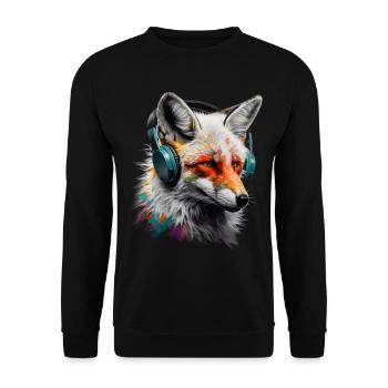 Fuchs Tierliebhaber Geschenk Wildtier Tier Motiv - Unisex Pullover - Schwarz - Vorne - Alina (178cm) & Michal (187cm)