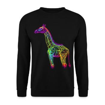 Giraffe Animal Africa Gift Animal Lover Zoo - Unisex Sweatshirt - black - Front - Alina (178cm) & Michal (187cm)