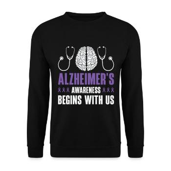 Alzheimer's Awareness Brain Doctors Health - Unisex Sweatshirt - black - Front - Alina (178cm) & Michal (187cm)