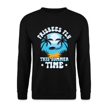 Frisbee Tropical Summer Vacation Flying Disc Sport - Unisex Sweatshirt - black - Front - Alina (178cm) & Michal (187cm)