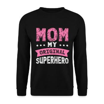 Fête des mères Super Mama Super-héroïne Mamie Héroïne - Sweat-shirt Unisexe - noir - Devant - Alina (178cm) & Michal (187cm)