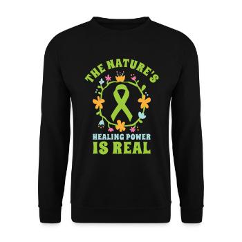 Mental Health Nature Environment Health Awareness - Unisex Sweatshirt - black - Front - Alina (178cm) & Michal (187cm)