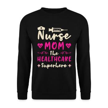 Infirmière Fête des mères Maman Infirmière - Sweat-shirt Unisexe - noir - Devant - Alina (178cm) & Michal (187cm)