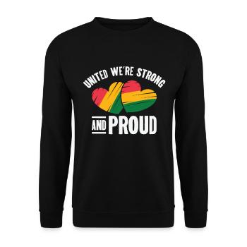 Schwarze Geschichte Juneteenth Solidarität - Unisex Pullover - Schwarz - Vorne - Alina (178cm) & Michal (187cm)