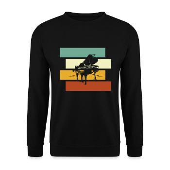 Klavier Retro - Unisex Pullover - Schwarz - Vorne - Alina (178cm) & Michal (187cm)