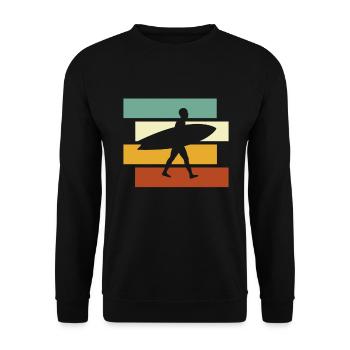 Surfing Retro - Unisex Sweatshirt - black - Front - Alina (178cm) & Michal (187cm)