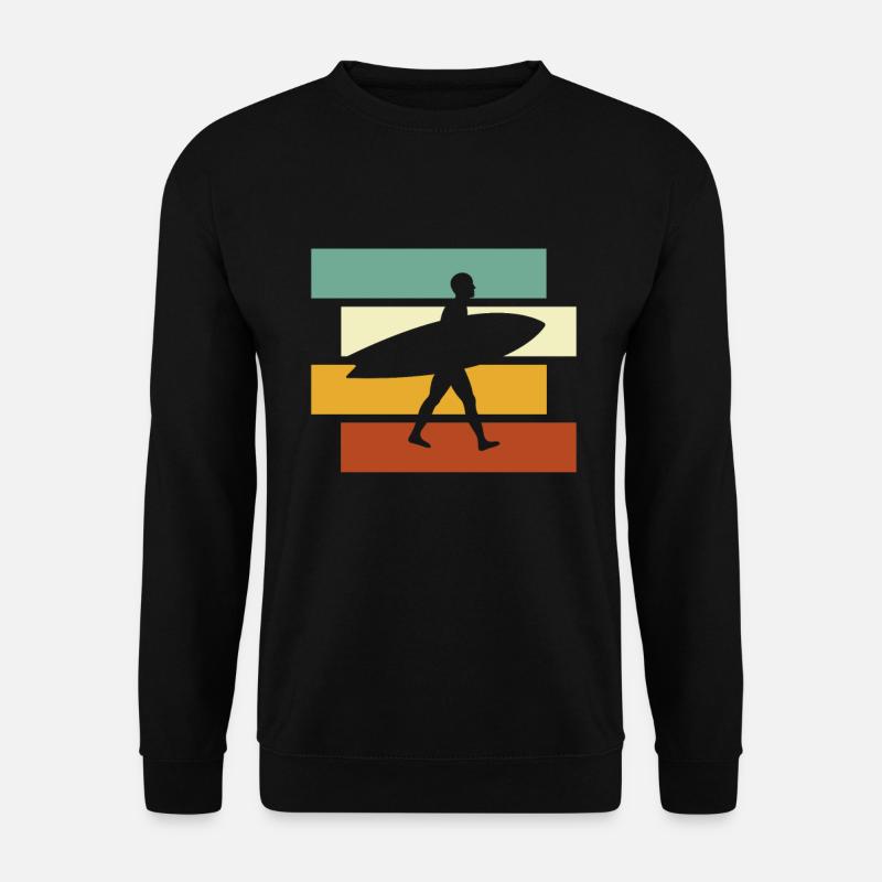 Surfen Retro - Unisex Pullover - Schwarz