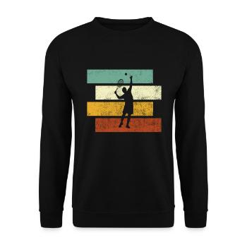 Tennis Rétro - Sweat-shirt Unisexe - noir - Devant - Alina (178cm) & Michal (187cm)