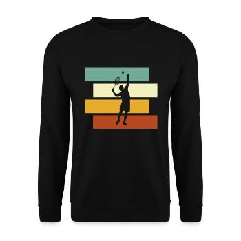 Tennis Rétro - Sweat-shirt Unisexe - noir - Devant - Alina (178cm) & Michal (187cm)