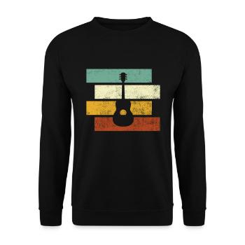 Guitar Retro - Unisex Sweatshirt - black - Front - Alina (178cm) & Michal (187cm)