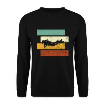 Tauchen Retro - Unisex Pullover - Schwarz - Vorne - Alina (178cm) & Michal (187cm)